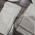 Vtg Lot Of Linen Scarves Handmade Lace Handkerchief