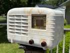 Antique 1930s Beetle Plastic General Electric H600 Vintage Tube Ge Radio Works 