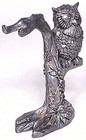 Vintage Michael Ricker Pewter Owl 4  Sculpture Signed Figure Numbered Ltd 1983