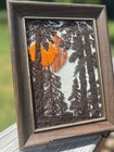 Vtg Retro Latch Hook  Needlepoint Mid Century Wall Art Sunset  Forrest
