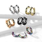 Stainless Steel 9 Gauge Huggie Hoop Earrings Unisex Women Men 14 16 18 20mm E8