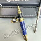 Montblanc Writers Edition Antoine De Saint-exup  ry Blue Rollerball Pen Gold Trim