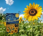  Summer Sunflower Cat Garden Flag Vertical Double Sided Blue 12x18 Yello Blue