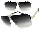 Men Classic Retro Modern Hip Hop Style Sunglasses Silver Frame Gray   Clear Lens