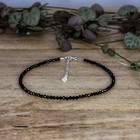 Natural Black Tourmaline Beaded Anklet Compact Crystal Healing Reiki Gift