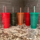 New Starbucks 2019 Holiday Reusable Cold Cups Set  Brand New In Box