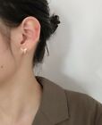 Women Elegant 925 Sterling Silver Jewelry Earrings Crystal Butterfly Stud 1267