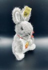 Vintage Steiff    manni    Rabbit Gray White Upright Original Tags W Germany 5 5   h