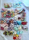 Big Lot Of Scrapbooking mixed Media Paper Flowers fabric Butterflies  800 Flower