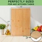 Tafopue Bamboo Cutting Board For Kitchen  Thickened Chopping Board With Juice Gr