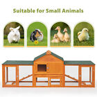 84  Rabbit Hutch Cage Chicken Coop 2-story Wooden Small Animal Pet House W run