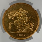 Great Britain Victoria Gold 5 Pounds 1887 Au Details Ngc