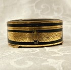 Antique Trinket Box Art Deco Egyptian Revival Damascene Anubis Death Scale
