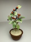 Chinese Glass Jade Tree With Mulberries In Pot 7 5    Tall