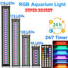 12 20 24 36 48in Aquarium Light Fish Tank Rgb 24 7timer Auto On off Fullspectrum