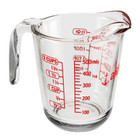 2 Cup  16 Ounce Capacity  Glass Measuring Cup  Clear Glass With Red Lettering