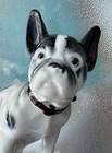 Vintage French Bulldog Figurine  boston Terrier Dog Statue Porcelain Ceramic Dog