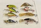 Vintage Lot Of 8 Fishing Crankbaits Fishing Lures Nice