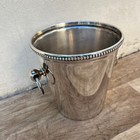 Vintage French Champagne Silverplate Ice Bucket Cooler Pearl 24112427