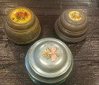 Three Vintage Metal Woman s Powder Puff Music Box All Working   5a 