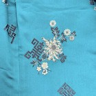 Vintage Teal Cheongsam Qipao Dress Satin Floral Xs