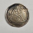 1883 10c Seated Liberty Dime Love Token  c m c c   Nice Engraving  k943