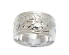 Sterling Silver 925 10mm Hawaiian Ring Plumeria Flower Scroll Size 4-13