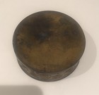 Vintage Embossed Round Brass Powder trinket Box