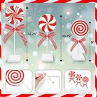 3 Pieces Christmas Table Decorations Wood Candy Set  Xmas Red   Red White 