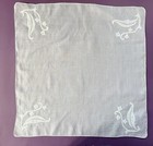 Vintage Hanky 1950s Madeira Hand Applique d   Embroidered Abstract Design