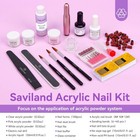 Saviland Acrylic Nail Kit With Drill  15g White Pink Clear Acrylic Powder And Li