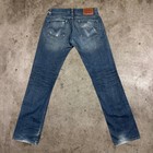 Levi s Skinny 511 Jeans 5-pocket Distressed Dark Wash Denim Blue Mens Size 32x32