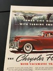Red 1941 Chrysler At Niagara Falls - Vintage Original Print Ad   Wall Art