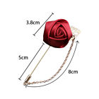 Mens Lapel Pin Handmade Rose Flower Boutonniere For Suit Wedding Brooches