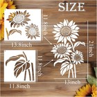 6 Pcs Large Sunflower Stencil For Painting On Wood Flower Stencils Reusable F   