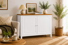 Solid Wood Sideboard Buffet Cabinet With Doors - Adjustable Shelves