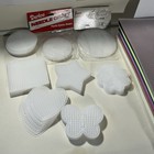 Huge Vintage Mixed Plastic Canvas Sheets Plus Shapes Clear   Colors Lot Of 110