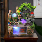 Indoor Tabletop Water Fountain Rockery Waterfall Decor  Home Led Resin Ornament