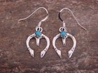 Native American Sterling Silver   Turquoise Naja Dangle Earrings - Bitsie