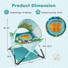 Foldable Portable Baby Jumper Interactive Toys 3 Adjustable Heights Canopy
