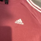 Adidas Essentials Women s Pink 3-stripes Crewneck Fleece Pullover L sz Xl