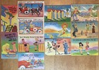 Lot Of 12 Vintage Comic Postcards  Unposted Retro Color Cartoon Cards