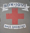 Bon Jovi  bad Medicine  Tour Gray T-shirt-girl s Size M-cap Sleeves-used