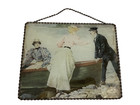 Antique Victorian Chimney Flue Cover Womens Boat Ride Litho Image