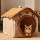 Dog House Kennel Pet Dog Cat Bed For Small Dogs Winter Warm Plush Cat Bed Nest