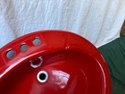 Vtg 19x16 Cast Iron Red Porcelain Self Rimming Drop In Bath Sink Kohler 303-25e