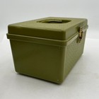 Vtg Wil-hold Wilson Large Sewing Box Avocado Green Plastic Tray Usa Storage Mcm