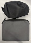 Tumi For Delta Small Personal Toiletries Travel Bag Zip Up Gray And Black Bundle