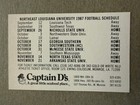 Cfb 1987 Northeast Louisiana Football Pocket Schedule Card Nlu Monroe College