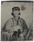 Civil War Confederate Cavalry Border Ruffian Horse Soldier Tintype Photo
